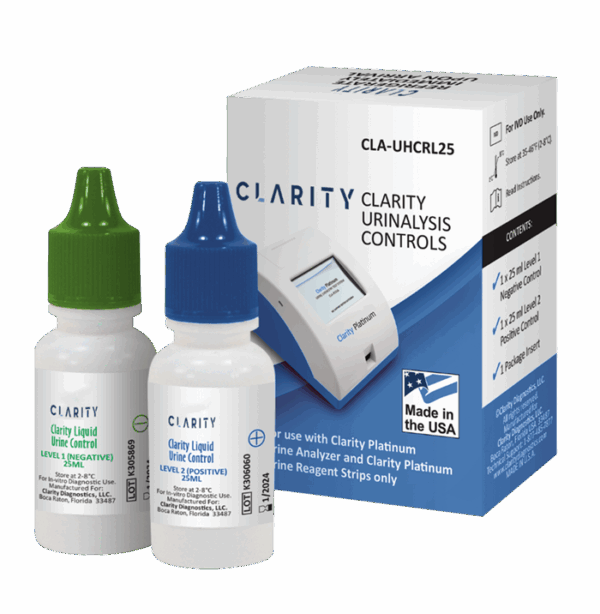 Clarity Urine Control bottles with box.
