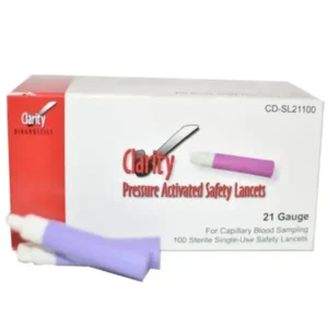 Clarity single use safety lancets- 21G, 2.2mm depth - Short dated 9/28/25