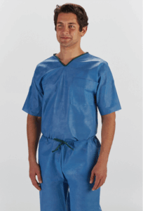 GRAHAM MEDICAL NON-WOVEN SCRUBS-Scrub Set, Shirt & Pant, 5XL, Teal, Nonwoven