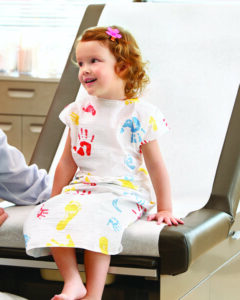 GRAHAM MEDICAL QUALITY PEDIATRIC EXAMINATION GOWNS-Pediatric Exam Gown, TPT, 20" x 36", Tiny Tracks® Print