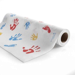 GRAHAM MEDICAL QUALITY PEDIATRIC EXAM TABLE PAPER-Tiny Tracks® Table Paper, 18" x 125 ft, Crepe