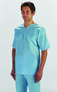GRAHAM MEDICAL DISPOSABLE SMS SCRUBS-Shirt, SMS, Large, Light Blue