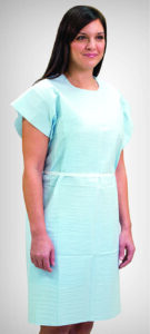 GRAHAM MEDICAL TISSUE/POLY/TISSUE EXAMINATION GOWN-Exam Gown, Super TPT, 30" x 42", Blue