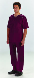 GRAHAM MEDICAL DISPOSABLE ELITE NON-WOVEN SCRUBS-Scrub Pants, X-Large, Elastic Waist, Nonwoven, Maroon,