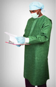 GRAHAM MEDICAL NON-WOVEN ISOLATION GOWN-360° Wrap-Around™ Isolation Gown, Non-Woven, One Size Fits Most, Green