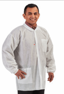 GRAHAM MEDICAL ELITE LAB COAT-Labmates Jacket, 3-Pocket, Large, Nonwoven, White
