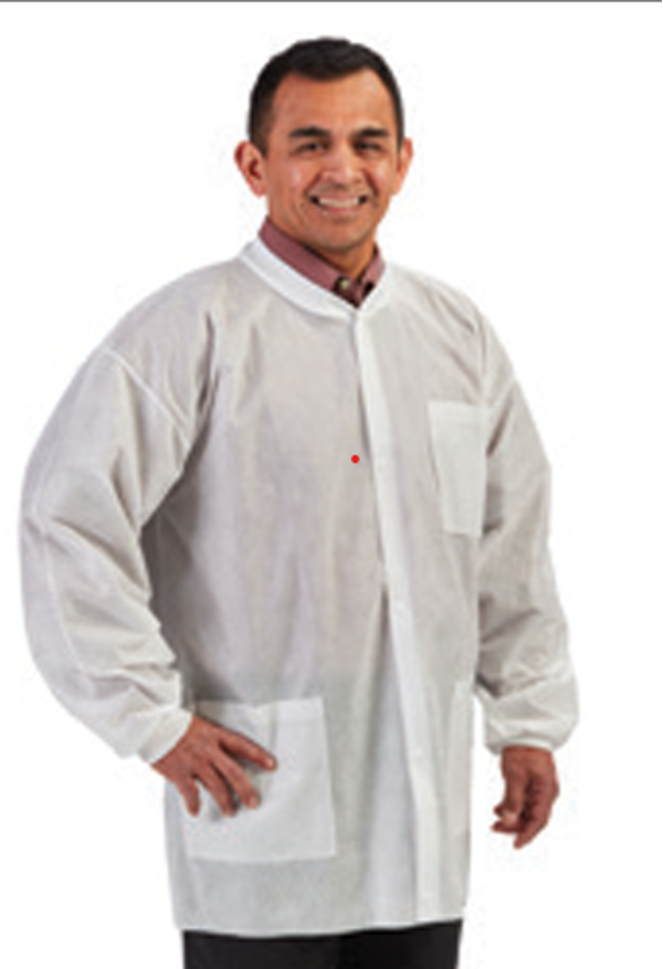 GRAHAM MEDICAL ELITE LAB COAT-Labmates Jacket, 3-Pocket, 4X-Large, Nonwoven, White
