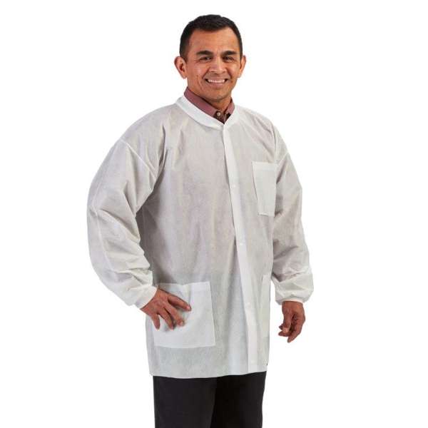 GRAHAM MEDICAL ELITE LAB COAT-Labmates Jacket, 3-Pocket, X-Large, Nonwoven, White