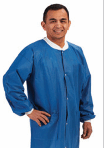 GRAHAM MEDICAL ELITE LAB COAT-Labmates Jacket, 3-Pocket, 4X-Large, Nonwoven, Blue