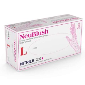 MEDGLUV NeuBlush Nitrile exam glove -Powder-Free (PF), Latex-Free (LF), Non-Sterile, Finger-Textured, Blush -MG5550_Series