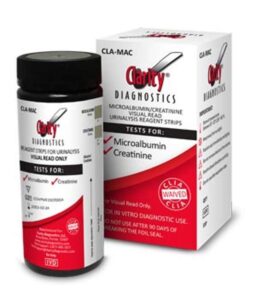 CLARITY DIAGNOSTICS URINALYSIS - Clarity Visual Read ONLY, Micro-Albumin Creatinine Strips, 25strips/btl - CLA-MAC