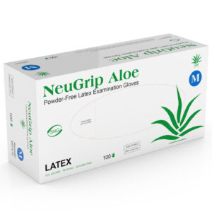 MEDGLUV Neugrip latex exam gloves- Aloe, Powder-Free, Latex, Non-Sterile -MG1010 Series