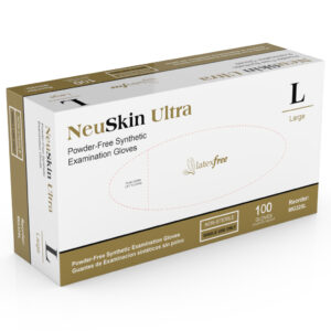 MEDGLUV Neuskin Ultra Vinyl Exam Glove - Vinyl, Powder-Free, Beige, Beaded Cuff, Non-Sterile-MG325S