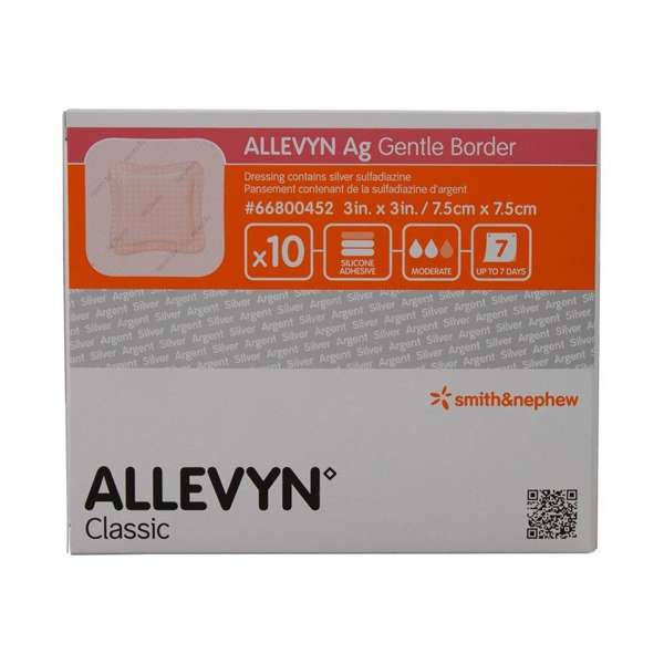 Smith+Nephew ALLEVYN Ag Gentle Border Foam Dressing